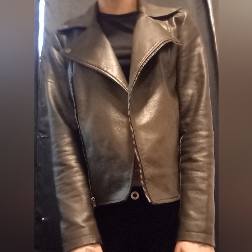 Classic Dark Green Vintage Leather Jacket